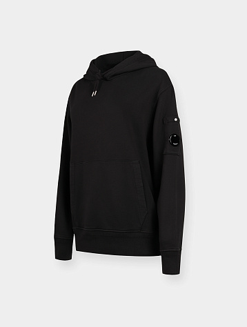 Худи C.P. Company Fleece Lens Garment Dyed Black