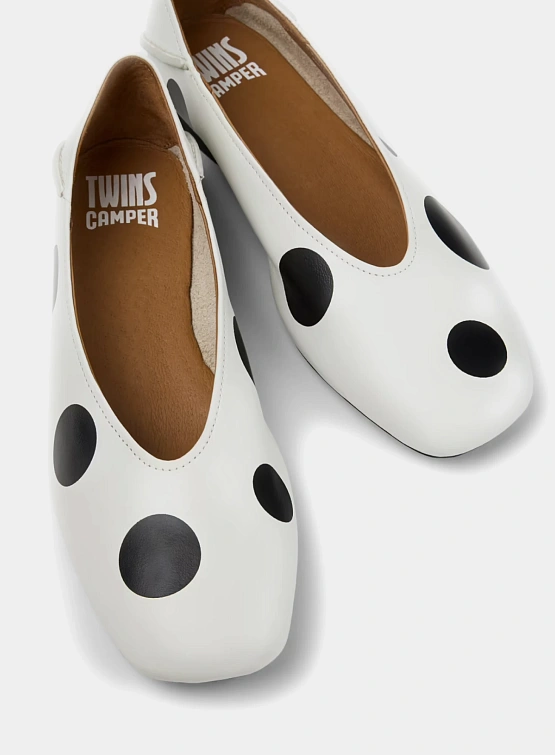 Женские балетки Camper Twins Polka Dot White