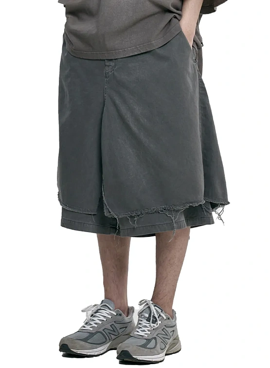 Шорты AJOBYAJO Washed Layered Skirt Charcoal