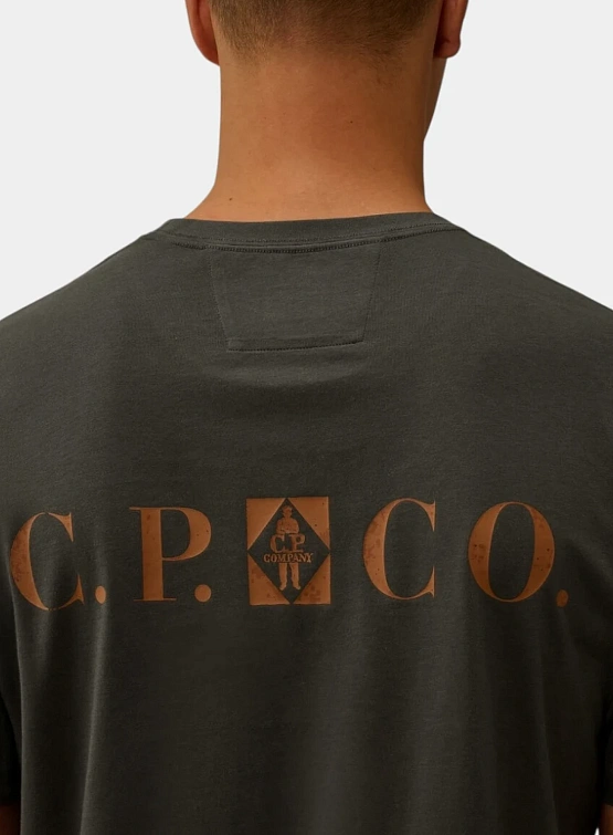 Футболка C.P. Company 30/1 Jersey Logo Dark Shadow