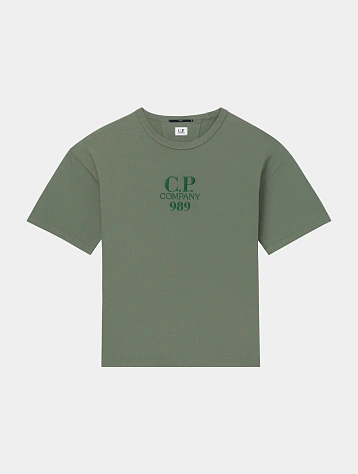 Футболка C.P. Company 20/1 Jersey Boxy Logo Thyme Green