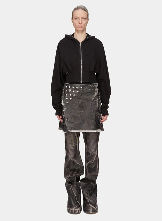 Женская юбка RICK OWENS DRKSHDW Sisysnap Washesd Foil Black