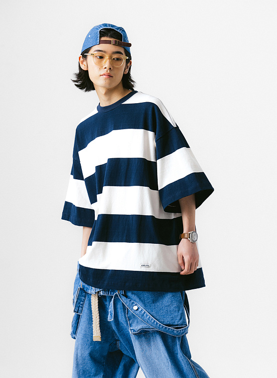 Футболка ANGLAN Broad Stripe Half Tee Stripe