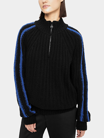 Женский свитер OPEN YY Ribbed Half-Zip Pullover Black