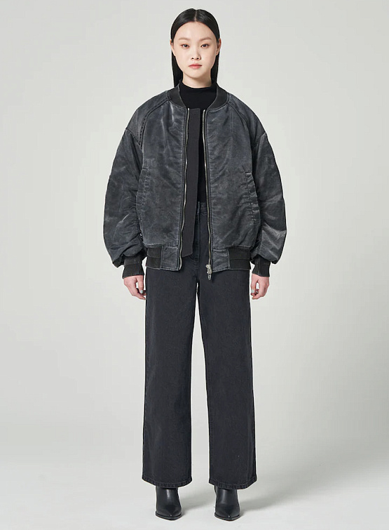 Женская куртка JUUN.J Overdying Hood MA-1 Jumper Black