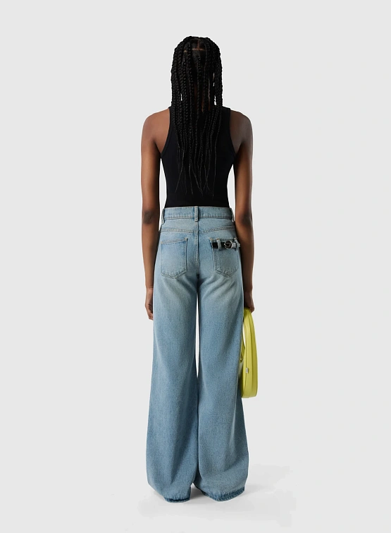 Женские Джинсы Coperni Wide Leg Pants Blue