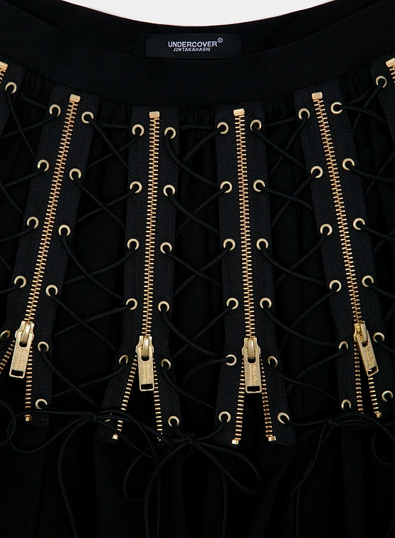 Женская юбка UNDERCOVER Zip & Lace-Up Midi Black