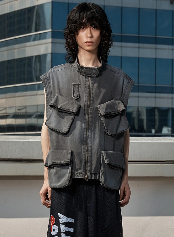 Жилет OPEN YY Cargo Pocket Field Vest Charcoal