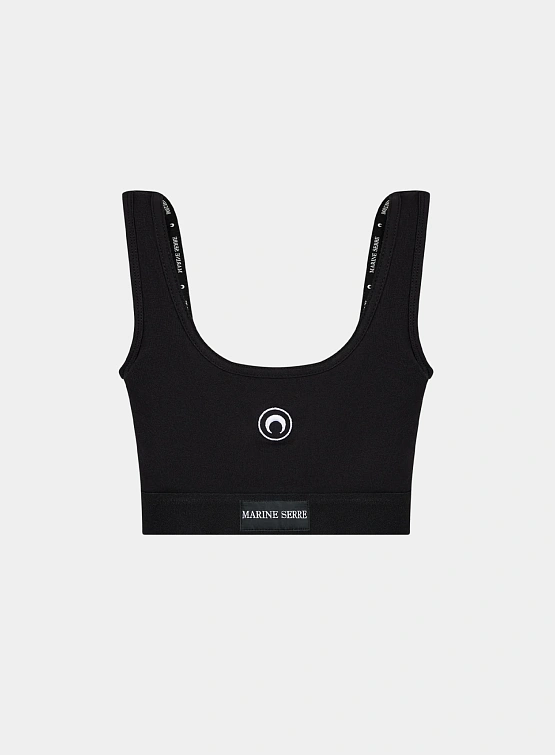 Бра Marine Serre Moon Logo Stretched Jersey Sport Bra Black