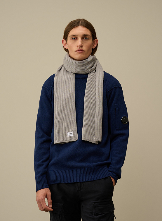 Шарф C.P. Company Re-Wool Knit Scarf Moon Melange