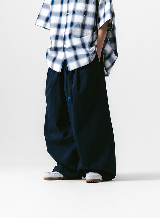 Брюки ANGLAN Twill Tuck Belt Balloon Pants Navy
