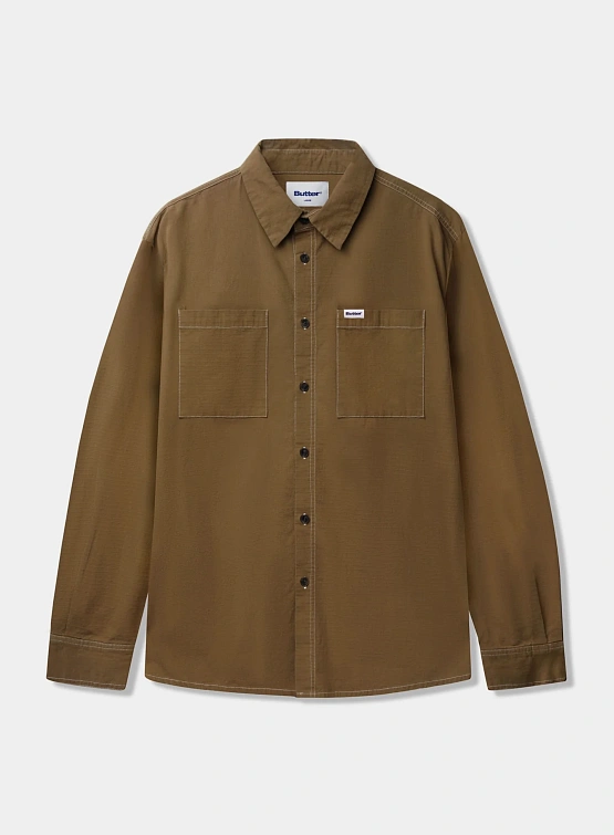 Рубашка Butter Goods Ripstop Button Up Brown