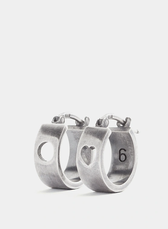 Серьги MM6 Maison Margiela Number Logo Motif Hoop