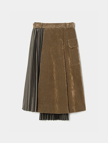 Женская юбка JUUN.J Pleated Velvet Skirt Beige