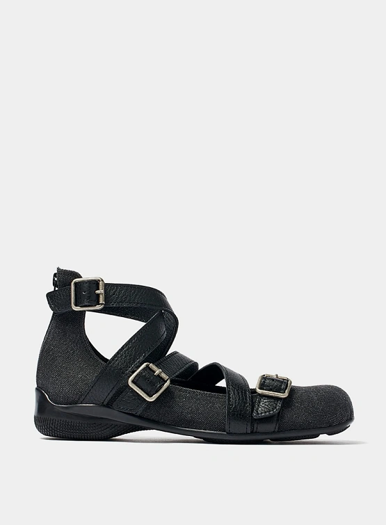 Женские балетки OPEN YY Cross Band Ankle Black