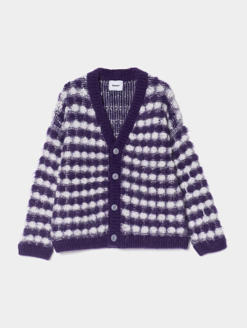 Кардиган BONSAI Puff Mohair Knit Cardigan Purple White