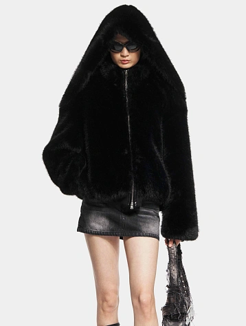 Женская шуба MARRKNULL Hooded Fur Black