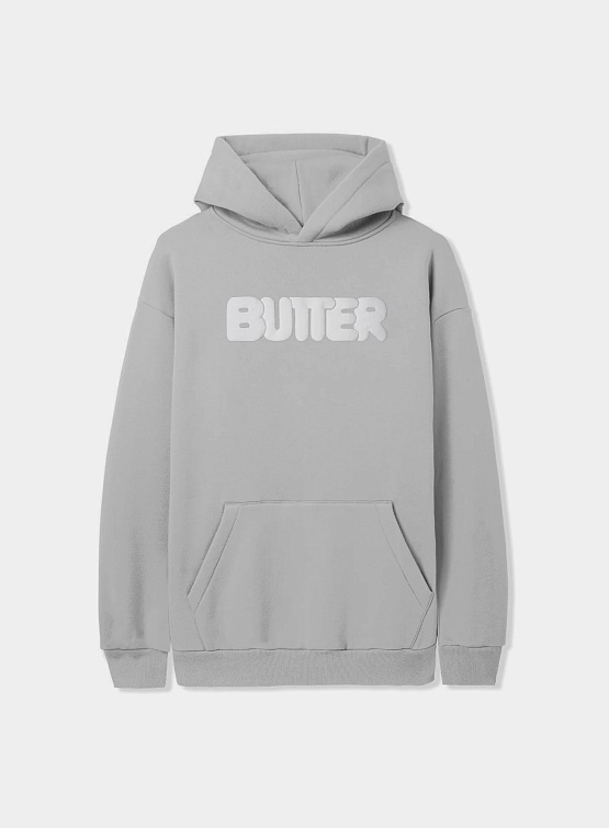 Худи Butter Goods Puff Rounded Logo Cement