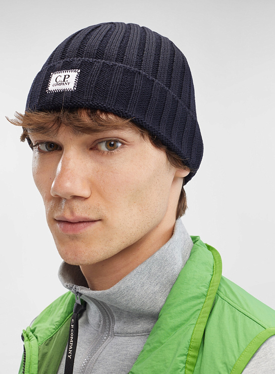 Шапка C.P. Company Extra Fine Merino Wool Total Eclips