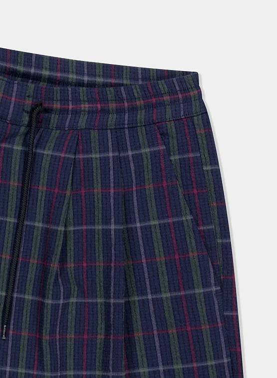 Шорты YESEYESEE Crinkled Fabric Check Blue