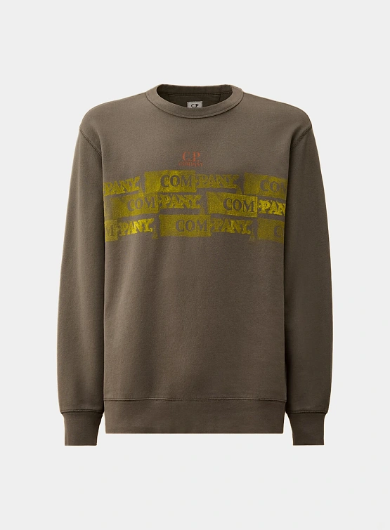 Свитшот C.P. Company Cotton Fleece Crewneck Smoked Pearl Grey