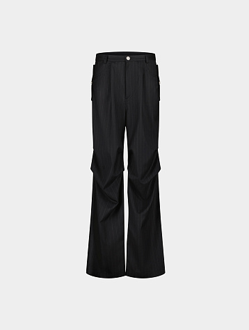 Брюки Bluemarble Parachute Pants In Pinstriped Grey