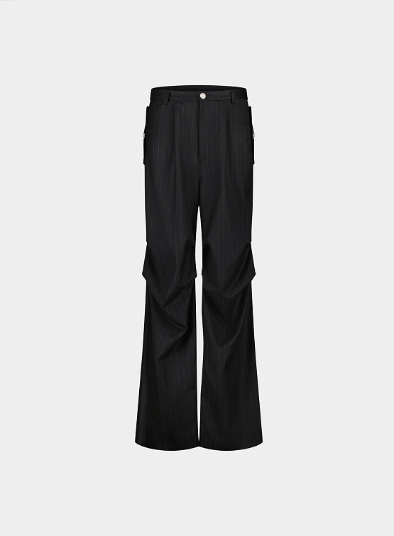 Брюки Bluemarble Parachute Pants In Pinstriped Grey