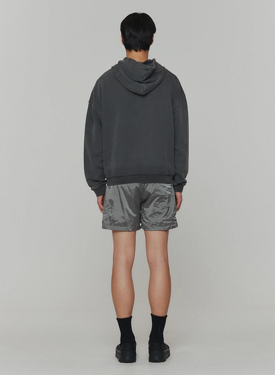 Худи AMOMENTO Garment Dyed Hoodie Charcoal