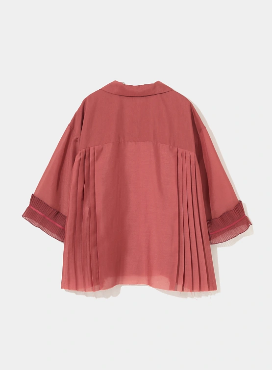 Женская рубашка UNDERCOVER Pleated Mix Open Collar Top Red