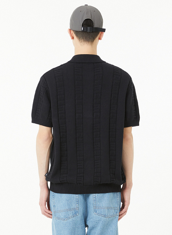 Поло LMC Jqd Zip-Up Knitted Polo Shirt Black