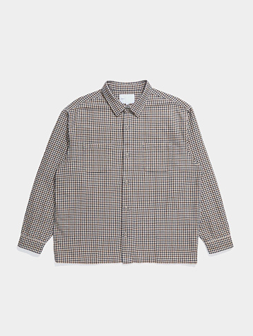 Рубашка Adsum Flat Hem Workshirt Check Beige