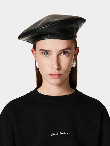 Берет Han Kjøbenhavn Leather Beret Black