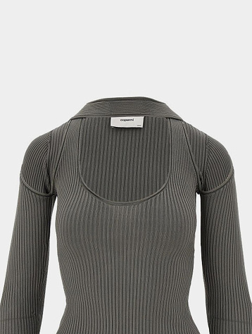 Женский лонгслив Coperni Long Sleeve Cut-Out Knit Gray