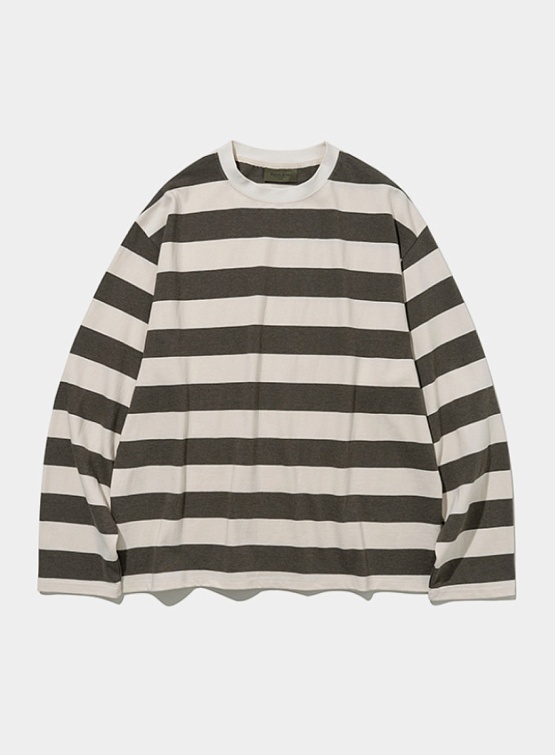 Лонгслив Uniform Bridge Stripe L/s Tee Brown