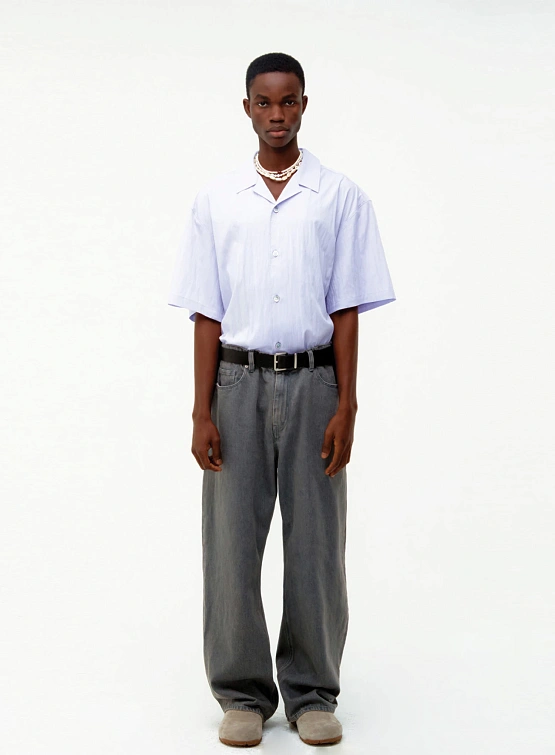 Рубашка COOR Natural Wrinkle Open Collar Light Purple