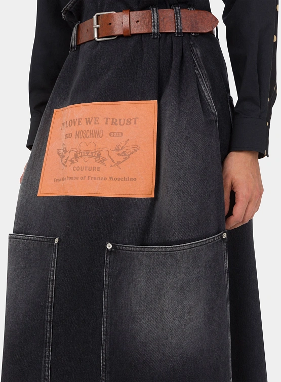 Женская юбка MOSCHINO Denim Skirt Black