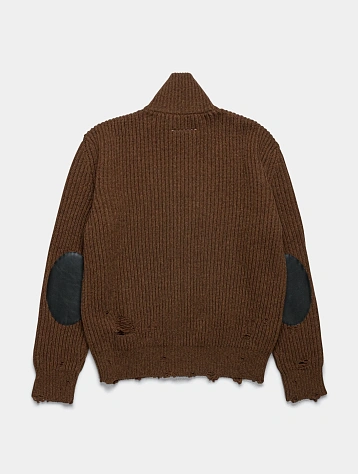 Кардиган MM6 Maison Margiela Distressed Brown
