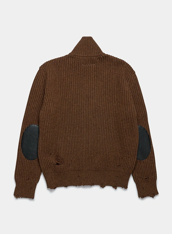 Кардиган MM6 Maison Margiela Distressed Brown
