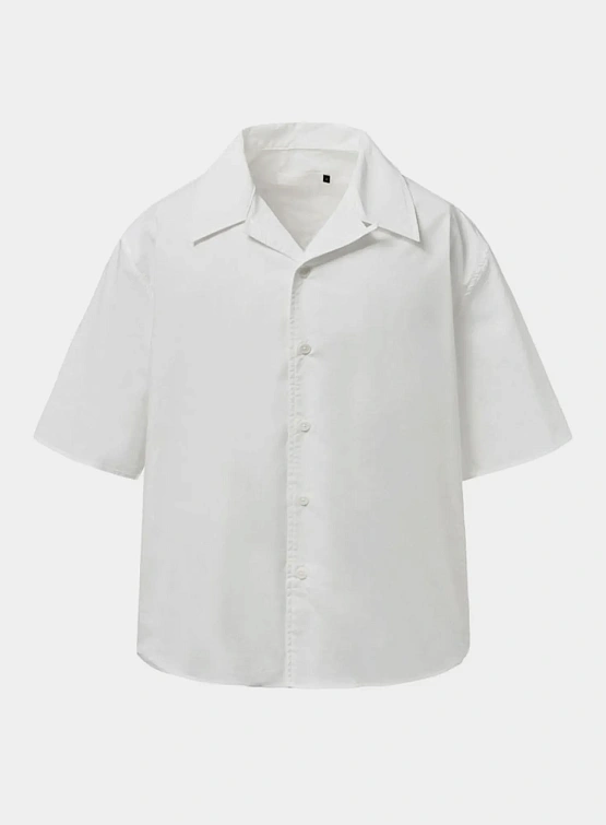 Рубашка AMOMENTO Open Collar Half White