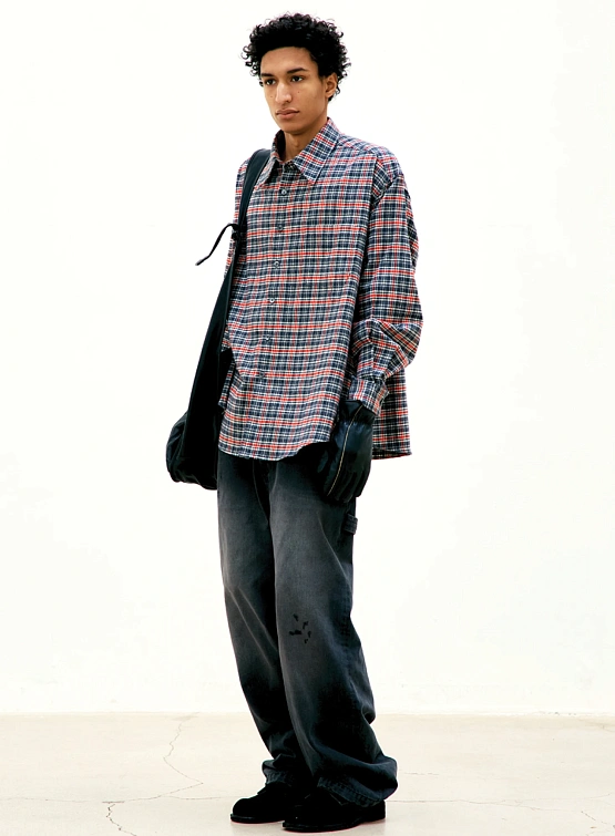 Рубашка COOR Cutoff Checkered Shirt Red Check