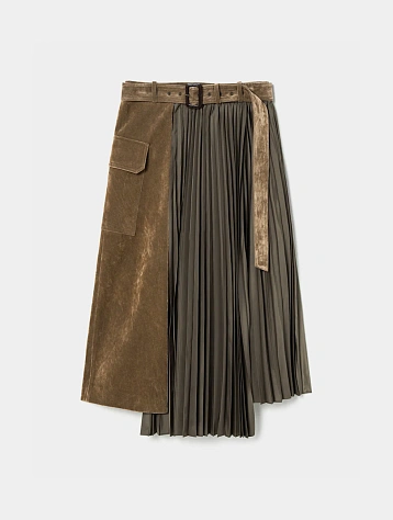 Женская юбка JUUN.J Pleated Velvet Skirt Beige