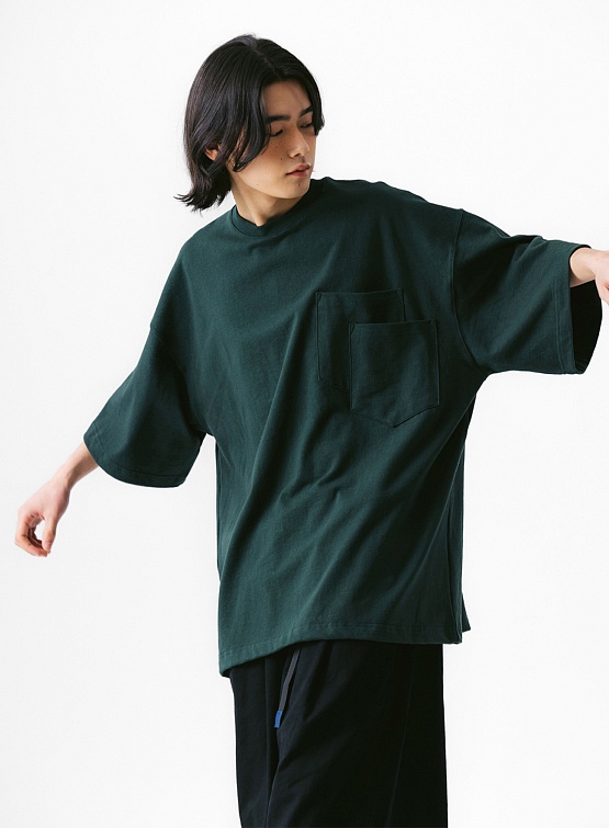 Футболка ANGLAN Double Pocket Half Tee Green