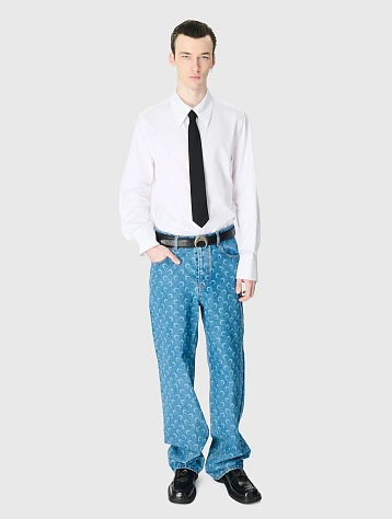 Рубашка Marine Serre Moonogram Jacquard Poplin Optical White