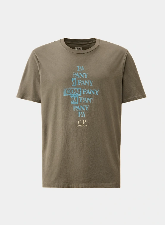 Футболка C.P. Company 24/1 Jersey Front Logo Smoked Pear