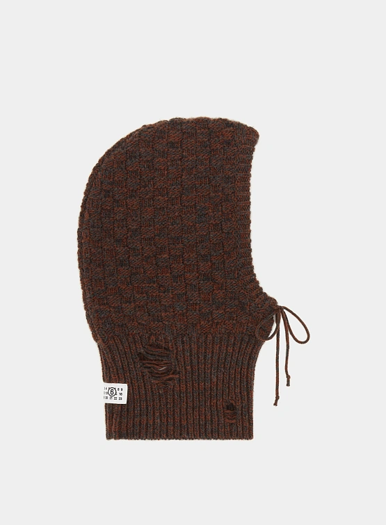 Балаклава MM6 Maison Margiela Tile Knit Brown
