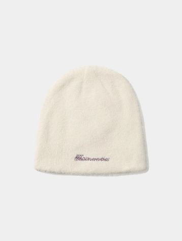 Шапка thisisneverthat Shaggy No Cuff Beanie Off White