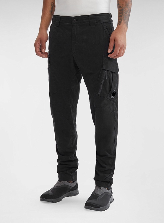 Брюки C.P. Company Stretch Sateen Cargo Black