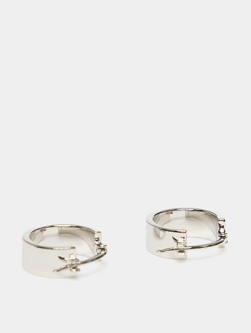 Серьги MM6 Maison Margiela Minimal Logo Palladio