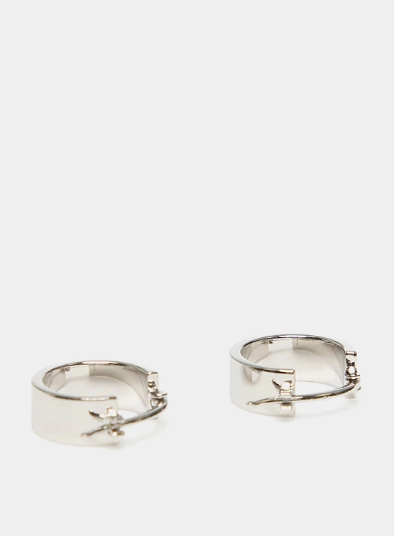 Серьги MM6 Maison Margiela Minimal Logo Palladio