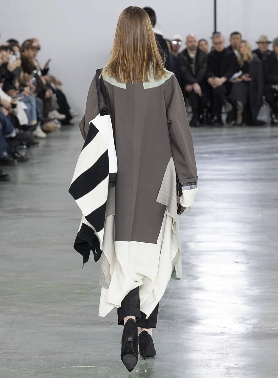 Женское пальто UNDERCOVER Bonded Wool Stripe Gray Brown